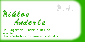 miklos anderle business card